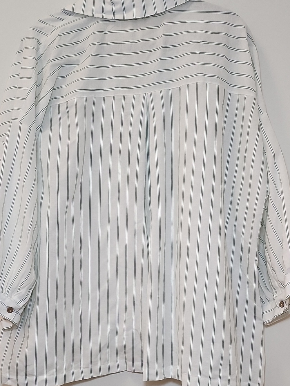 Free People oversized striped button-up shirt Front Pockets Size Meduim - Picture 13 of 16